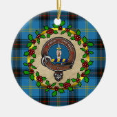 Bell Clan Abzeichen & Tartan Personalisierte Weihn Keramik Ornament (Vorne)