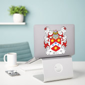 Bell Familienwappen Aufkleber (Laptop auf Schreibtisch)