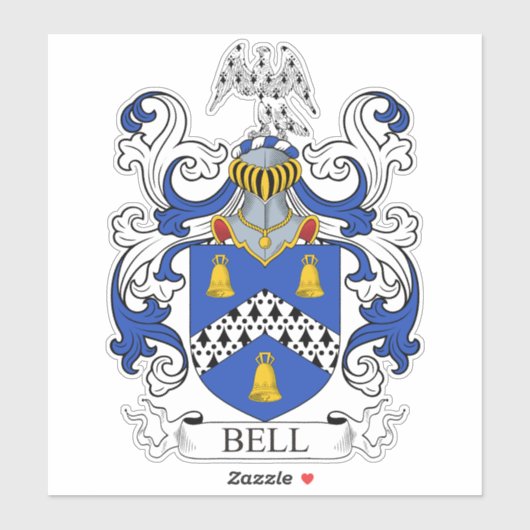 Bell Familienwappen Aufkleber (Blatt)