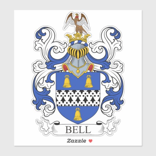 Bell Familienwappen Aufkleber (Blatt)