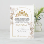 Bell Frame Quinceañera Einladung Spanisch (Stehend Vorderseite)