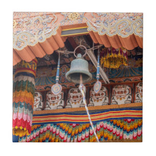 Bell in Punakha Dzong - Bhutan, Himalaya, Asien Fliese