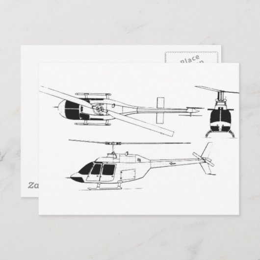 Bell Jet Ranger / TH- Postkarte (Vorne/Hinten)