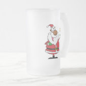 Bell-Klingeln schwarzer Weihnachtsmann Mattglas Bierglas (VorderseiteRechts)