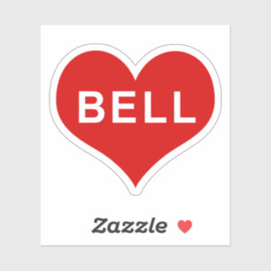 BELL NAME Red Liebe Heart Vinyl Sticker