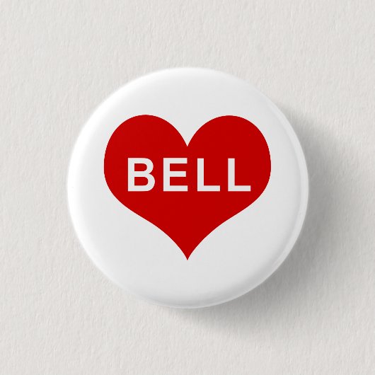 BELL NAME Red Liebe Herztasten Button (Vorderseite)