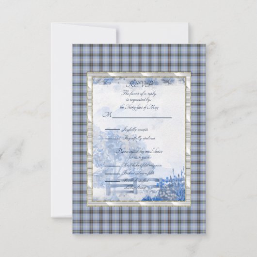 Bell of Borders Tartan RSVP Karte (Vorderseite)