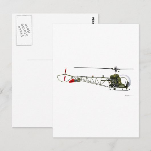 Bell OH-13 Sioux Postkarte (Vorne/Hinten)