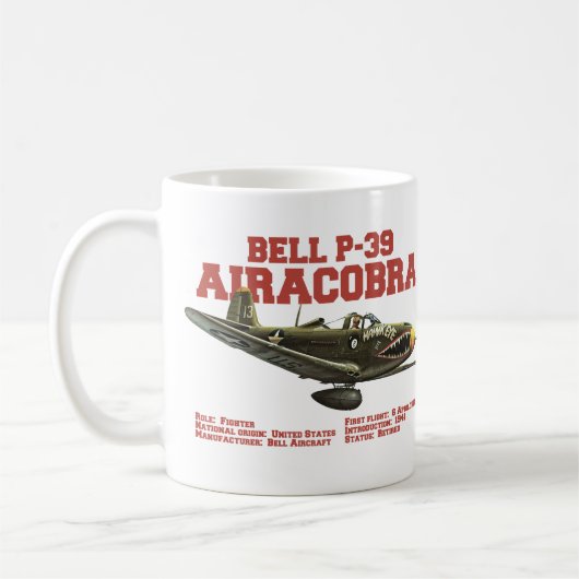 Bell P-39 Airacobra | WW2 Plane Kaffeetasse (Links)