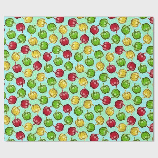 Bell-Paprikaschoten-Muster-Verpackungs-Papier Geschenkpapier (Flach)