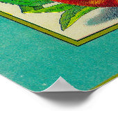 Bell Peach-Etikett Poster (Ecke)