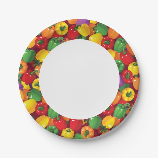 Bell Pepper-Muster Pappteller (Vorderseite)