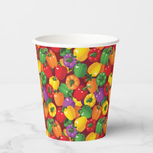 Bell Pepper Pattern Pappbecher (Vorderseite)