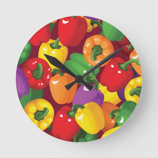 Bell Pepper Pattern Runde Wanduhr (Vorderseite)