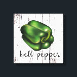 BELL PEPPER Weißholz Rustikales Bauernhaus Küche Leinwanddruck<br><div class="desc">Canvas Print</div>