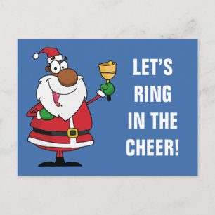 Bell Ringing Black Santa Claus Feiertagspostkarte
