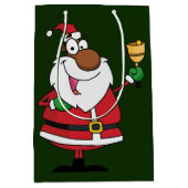 Bell Ringing Black Santa Claus Mittlere Geschenktüte (Vorderseite)