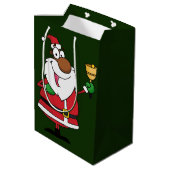 Bell Ringing Black Santa Claus Mittlere Geschenktüte (Rückseite Schrägansicht)