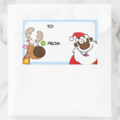 Bell Ringing Black Santa Gift Aufkleber (Tasche)