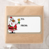 Bell Ringing Black Santa Printed Geschenketikett (Insitu)