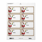 Bell Ringing Black Santa Printed Geschenketikett (Vorne)