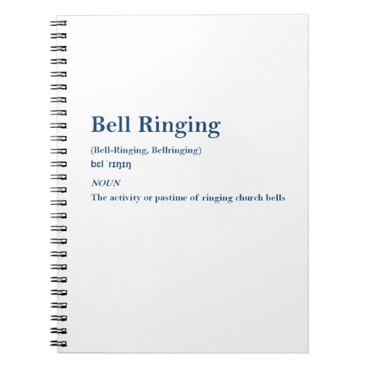 Bell-Ringing-Definition Notizblock (Vorderseite)