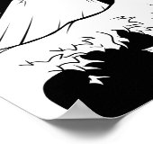 Bell Rock Leuchtturm schwarz-weiß Poster (Ecke)