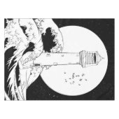 Bell Rock Leuchtturm schwarz-weiß Tischdecke (Vorderseite (Horizontal))