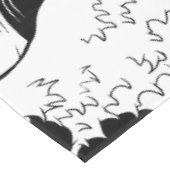 Bell Rock Leuchtturm schwarz-weiß Tischdecke (Schrägansicht)