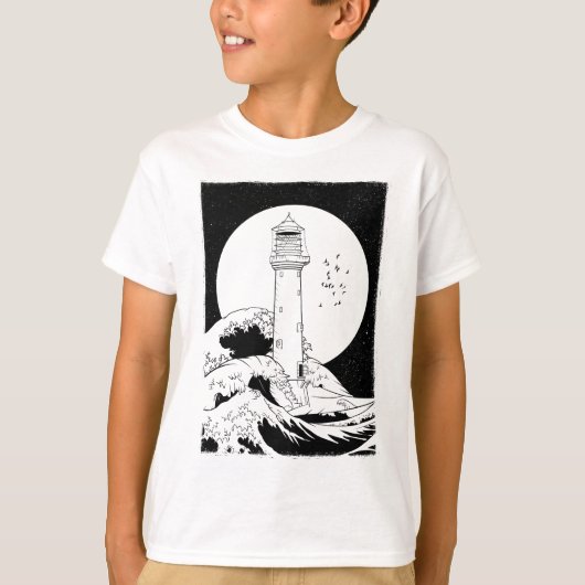 Bell Rock Leuchtturm Vollmond T-Shirt (Vorderseite)