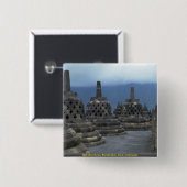 Bell-Strukturen, Borobudur, Java, Indonesien Button (Vorne & Hinten)