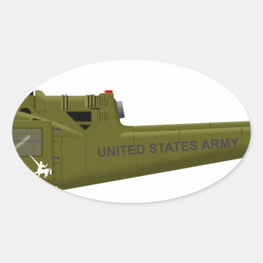 Bell UH-1 Centaur Ovaler Aufkleber (Vorderseite)
