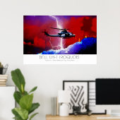 Bell UH-1 Iroquois Huey Lightning Strike Surreal Poster (Heimbüro)