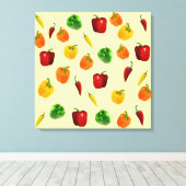 Bell und Mini Pepper Canvas Print Leinwanddruck (Insitu (Holzboden))