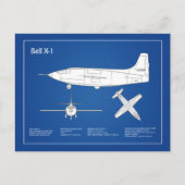Bell X-1 - Flugzeugkonzepte ABD Postkarte (Vorderseite)