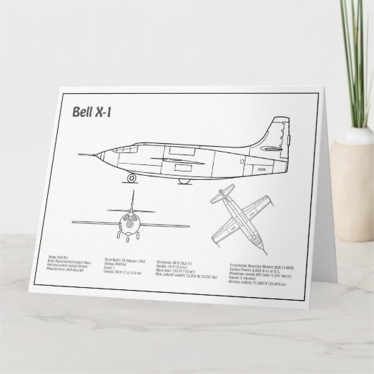 Bell X-1 - Flugzeugkonzepte BD Dankeskarte (Vorderseite)