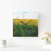 Bella Blue - Chicory Quadratische Wanduhr (Zuhause)