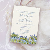 Bella Blue Hydrangea Border Wedding Einladung