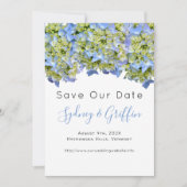 Bella Blue Hydrangea Rette unsere Date Flat Cards (Vorderseite)