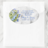 Bella Blue Wedding Hydrangea Oval Favor Labels Ovaler Aufkleber (Tasche)