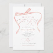 BELLA Blush Bow Sie bindet das Brautparty des Knot Einladung (Vorderseite)
