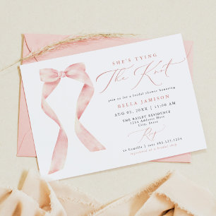 BELLA Blush Bow Sie bindet das Brautparty des Knot Einladung
