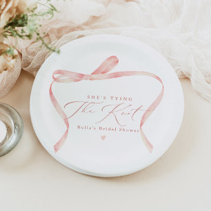 BELLA Blush Bow Sie bindet das Brautparty des Knot Pappteller