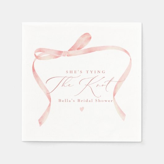 BELLA Blush Bow Sie bindet das Brautparty des Knot Serviette (Vorderseite)