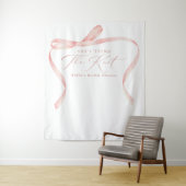 BELLA Blush Bow Sie bindet das Brautparty des Knot Wandteppich (Beispiel)