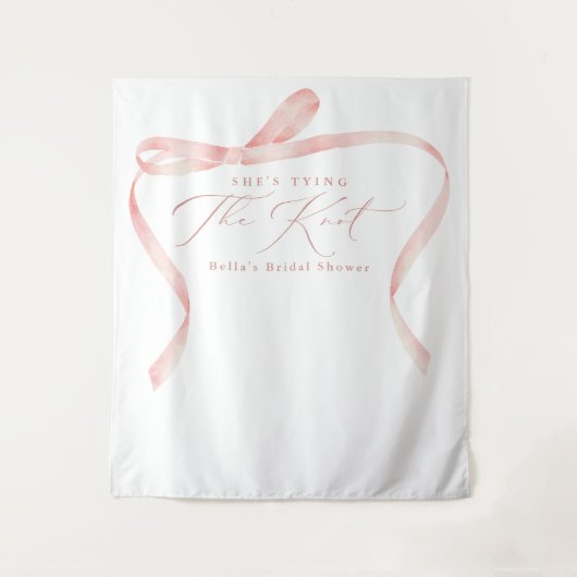BELLA Blush Bow Sie bindet das Brautparty des Knot Wandteppich (Vorderseite)