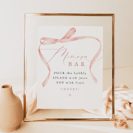 BELLA Blush Bow Sie bindet den Knoten Mimosa Bar Poster