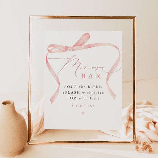 BELLA Blush Bow Sie bindet den Knoten Mimosa Bar Poster