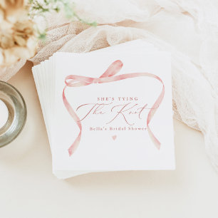 BELLA Blush Bow Sie heiratet Bridal Shower Serviette