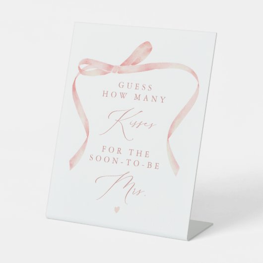 BELLA Blush Bow Tying the Knot Kisses für Mrs. Sockelschild (Vorderseite)